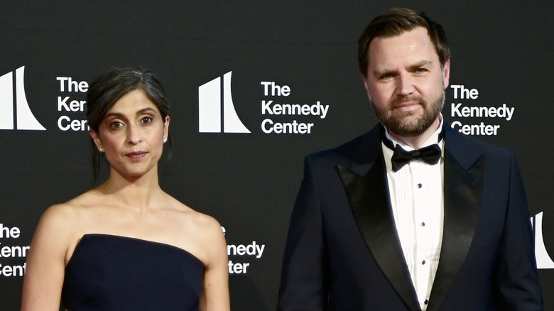 JD and Usha looking strained at the Les Misérable premiere.