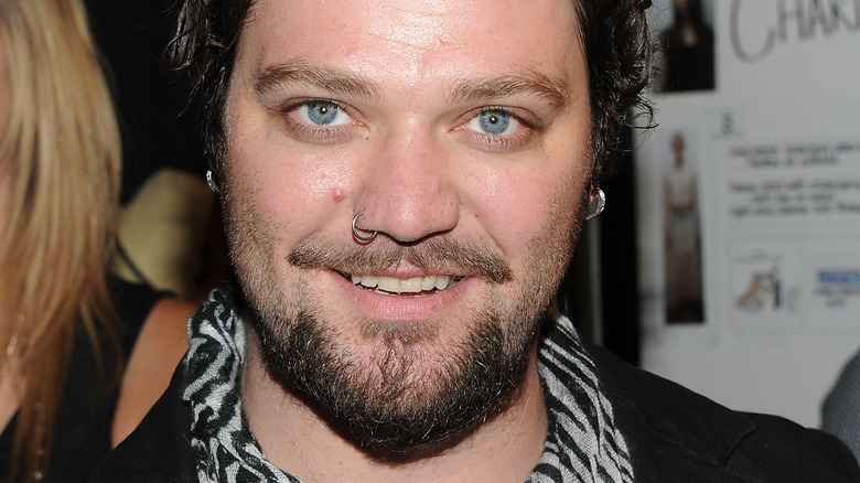 Bam Margera posing backstage