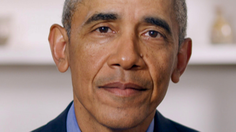 Barack Obama looking at the camera