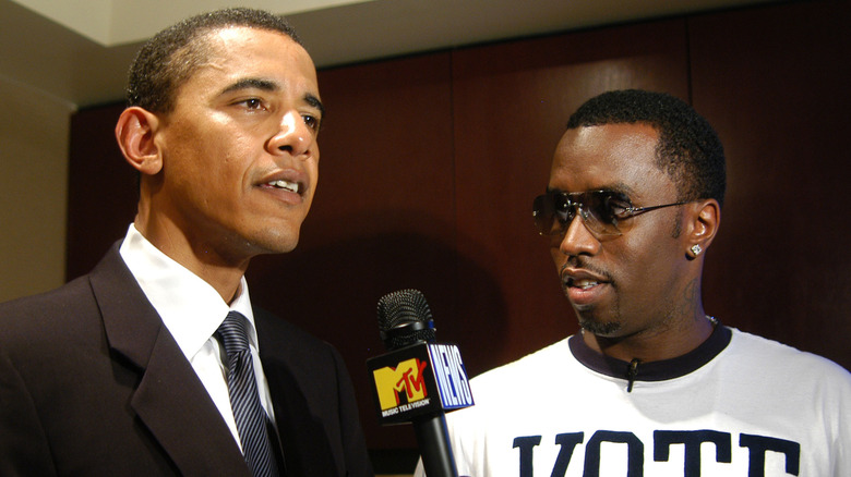 Sean Diddy Combs interviewing Barack Obama