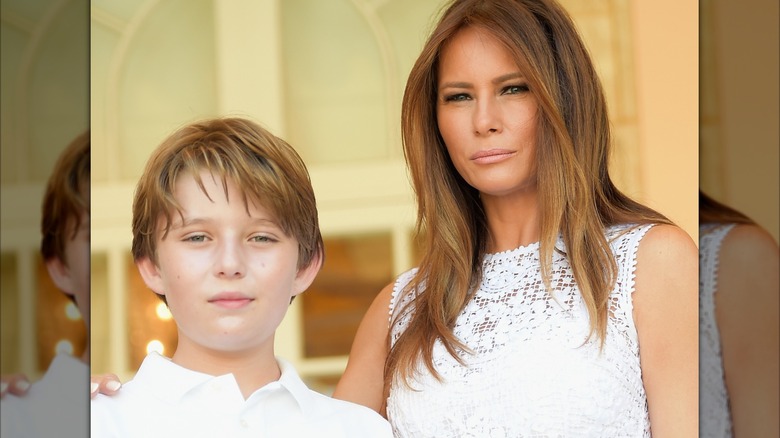Barron Trump and Melania Trump