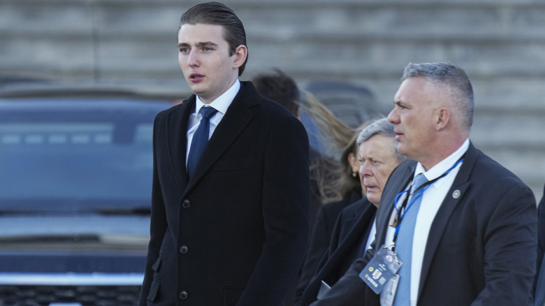 Barron Trump arriving to his father's inauguration.