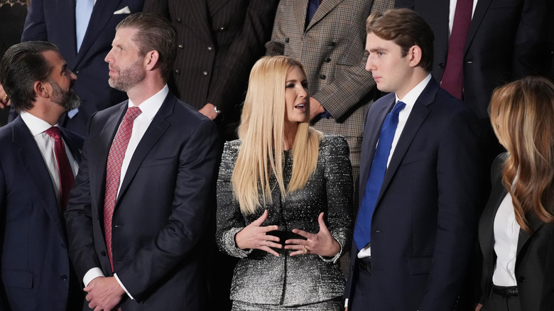 Donald Trump Jr., Eric Trump, Ivanka Trump, and Barron Trump look on as U.S. President Donald Trump delivering his State of the Union address during a Joint Session of Congress at the U.S. Capitol
