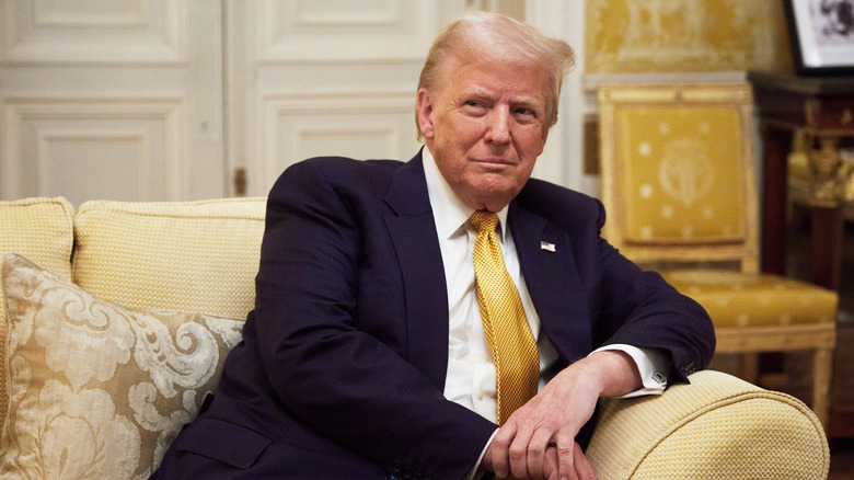 President-Elect Donald Trump listening during his meeting with Prince William, Prince of Wales at the Embassy of the United Kingdom's Residence