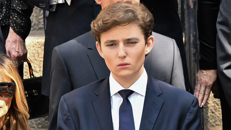 Barron Trump at a funeral