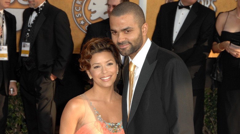 Eva Longoria and Tony Parker smiling
