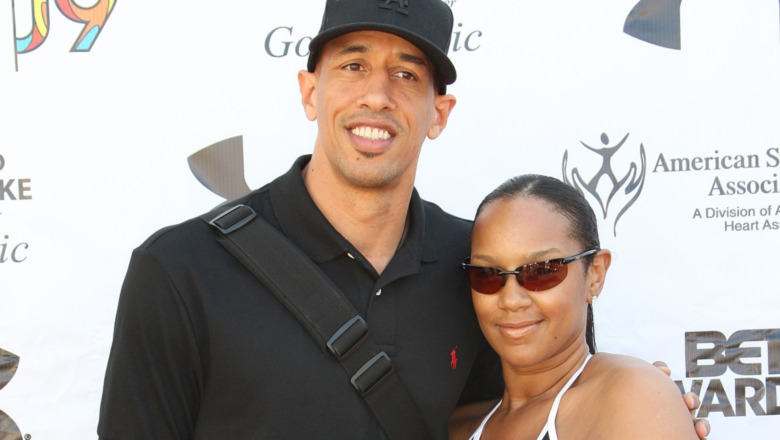 NBA basketball player Doug Christie and Jackie Christie attend the BET Awards third annual ''Power to End Strokes'' golf tournment