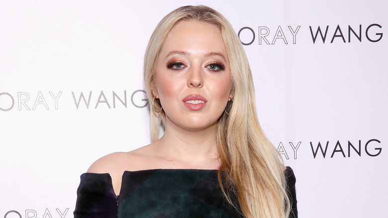 Tiffany Trump wearing a black dress
