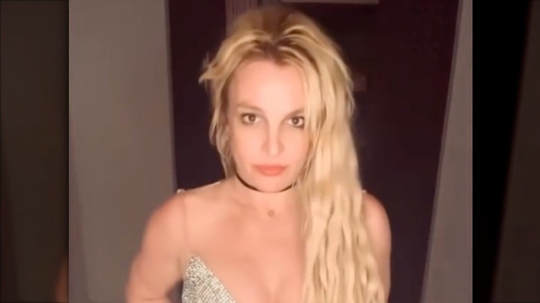 Screenshot from one of Britney Spears' homemade dance videos from December 2025