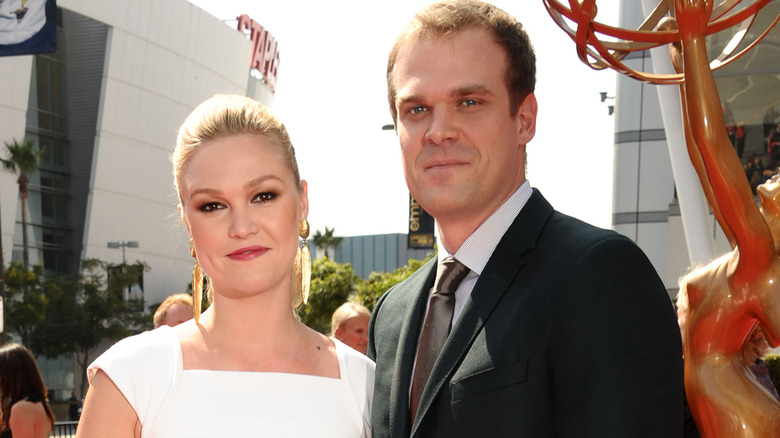ulia Stiles and actor David Harbour at the 2011 Creative Arts Emmy Awards
