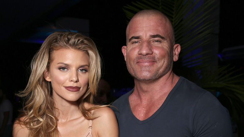 AnnaLynne McCord and Dominic Purcell pose 