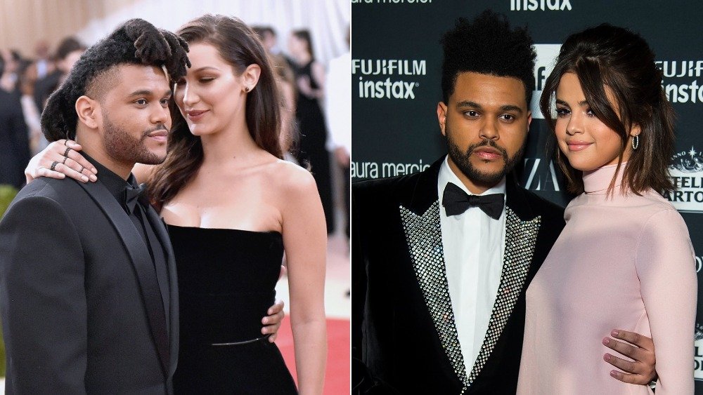 Bella Hadid with The Weeknd and Selena Gomez with The Weeknd
