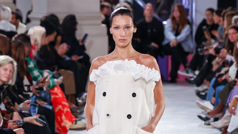 Bella Hadid walking the runway