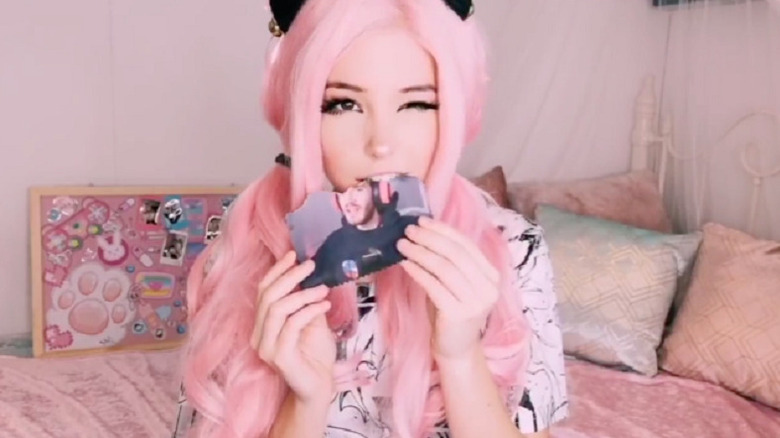 Belle Delphine eating photograph