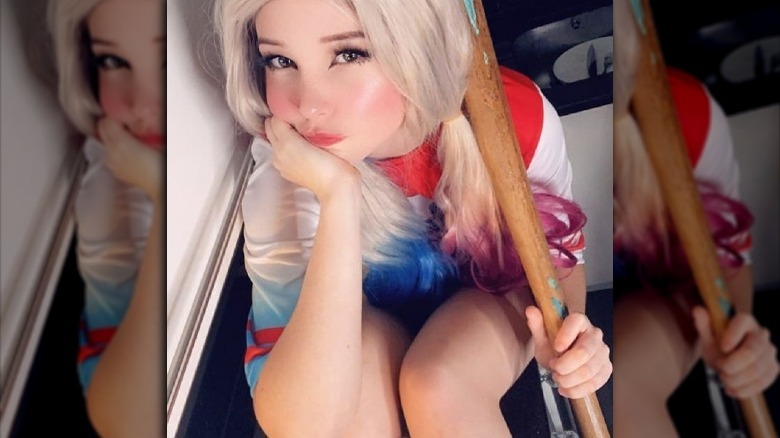 Belle Delphine pouting Harley Quinn