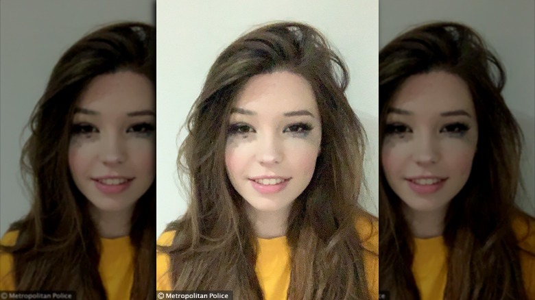 Belle Delphine mugshot smiling