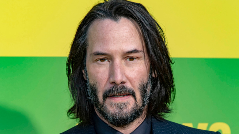 Keanu Reeves looking serious