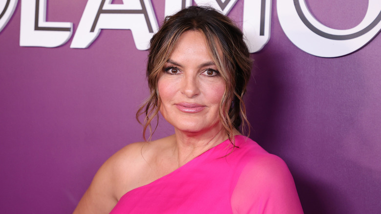 Mariska Hargitay looks at camera