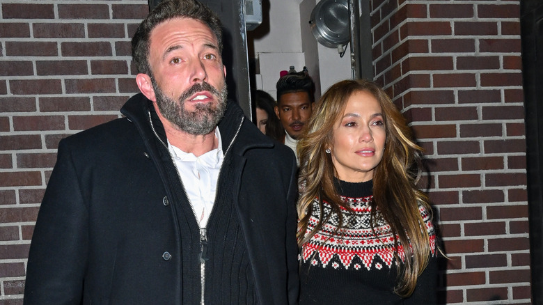 Ben Affleck and Jennifer Lopez tense