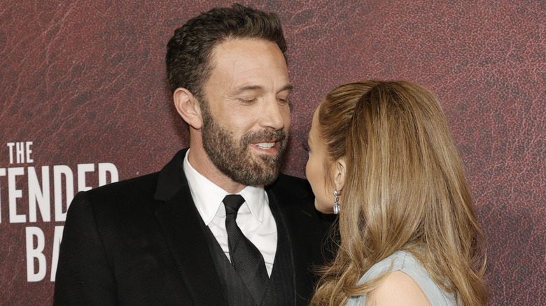 Ben Affleck and Jennifer Lopez smiling