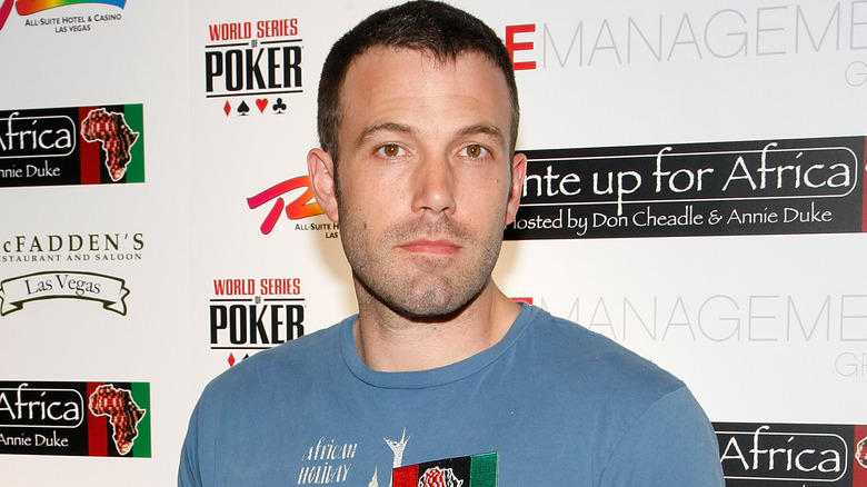 Ben Affleck arriving at a poker tournament 