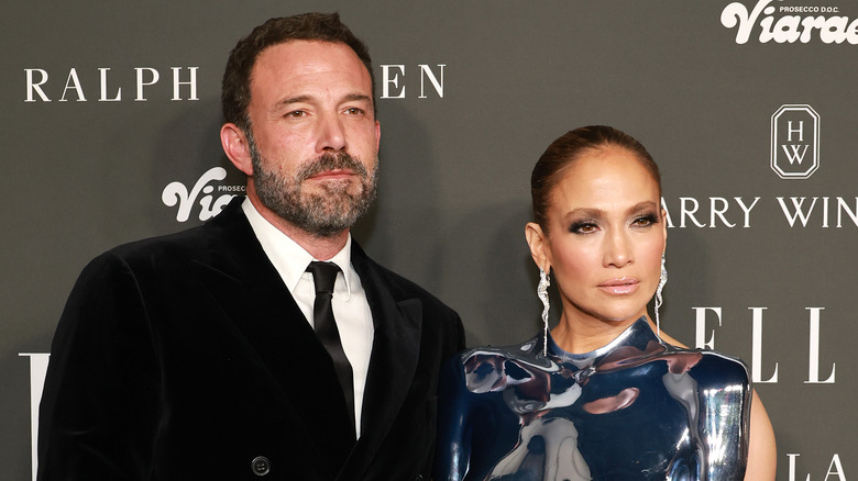 Ben Affleck and Jennifer Lopez posing