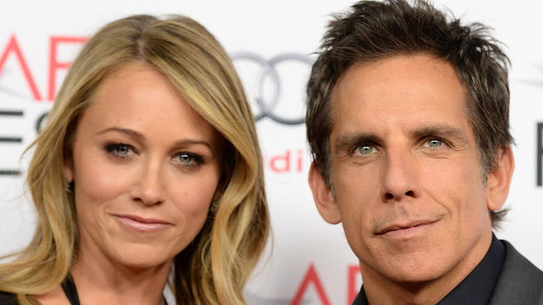 Christine Taylor and Ben Stiller on red carpet 