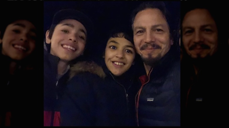 Benjamin Bratt selfie with kids Sophia and Mateo