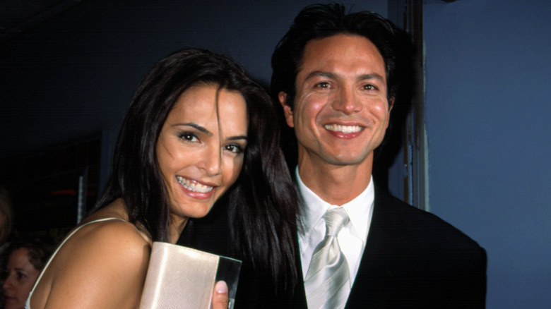 Benjamin Bratt and wife Talisa Soto laughing 
