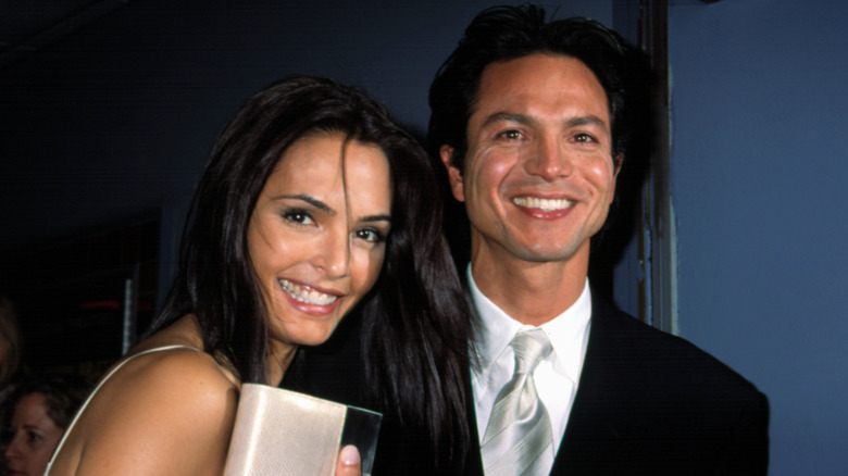 Benjamin Bratt and wife Talisa Soto laughing