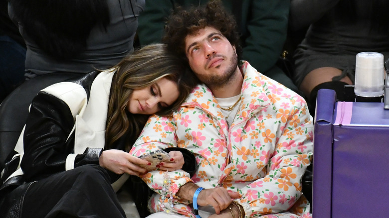 Selena Gomez and Benny Blanco cuddling