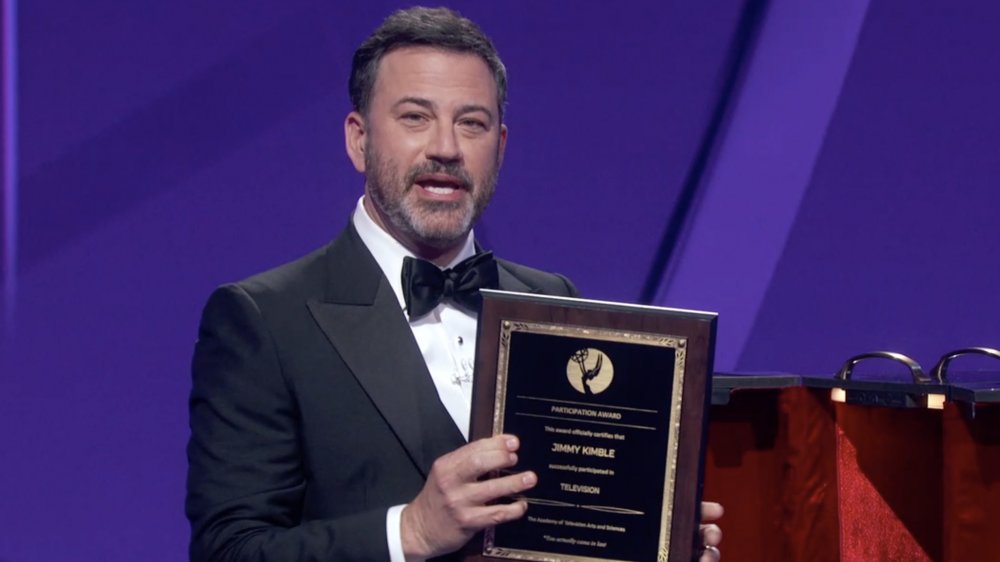 Jimmy Kimmel speaking on stage