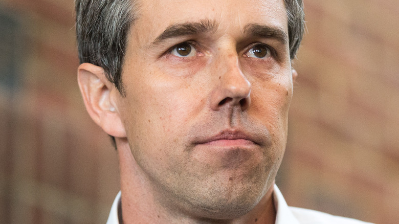 Beto O'Rourke looking up