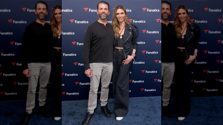 Donald Trump Jr. and Bettina Anderson at a Super Bowl party.