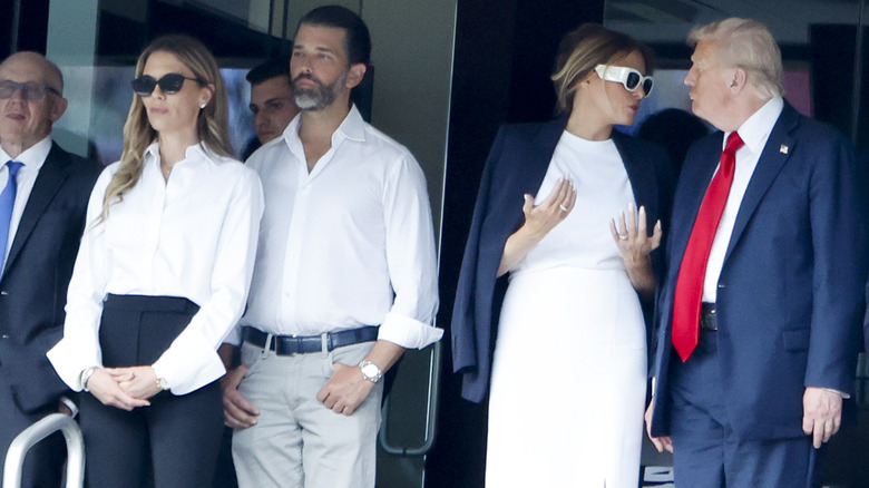Bettina Anderson, Donald Trump Jr., Melania Trump and Donald Trump at the FIFA Club World Cup final.