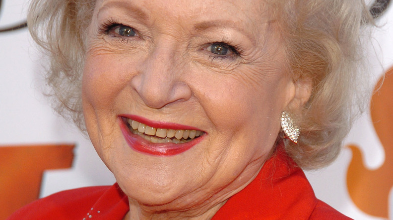 Betty White smiling red carpet event 