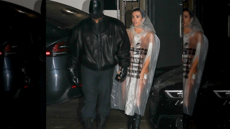Kanye West and Bianca Censori walking