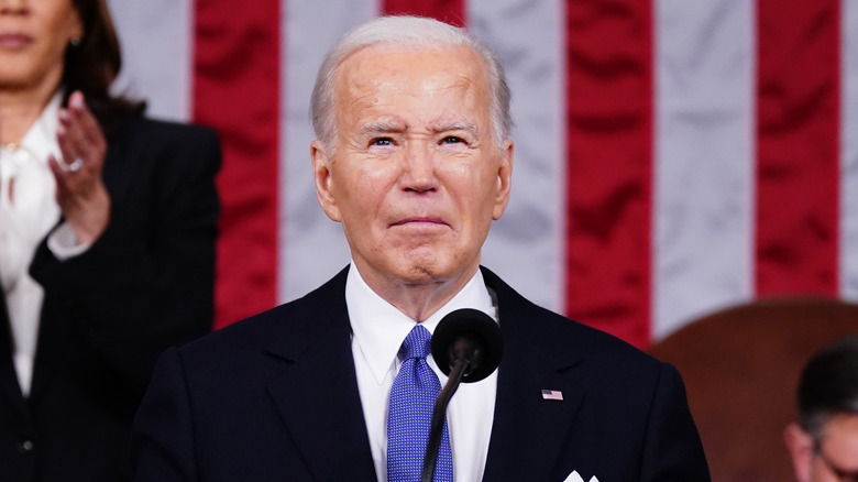 Joe Biden at microphone