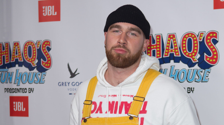 Travis Kelce in black cap