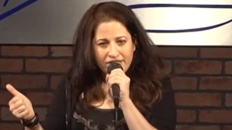 Poppi Kramer performing stand-up
