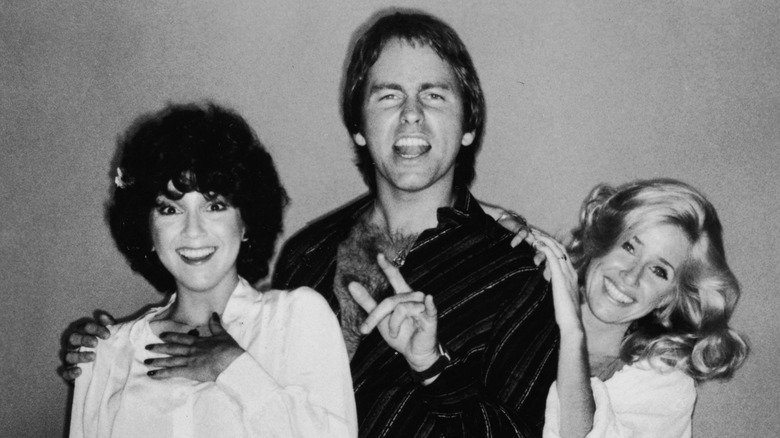 Joyce DeWitt, John Ritter, and Suzanne Somers posing together