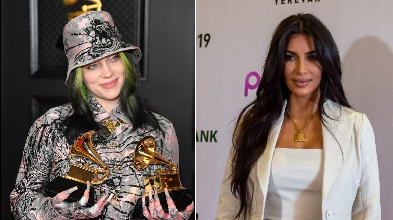 Billie Eilish at Grammy Awards 2021 and Kim Kardashian at World Congress On Information Technology 2019