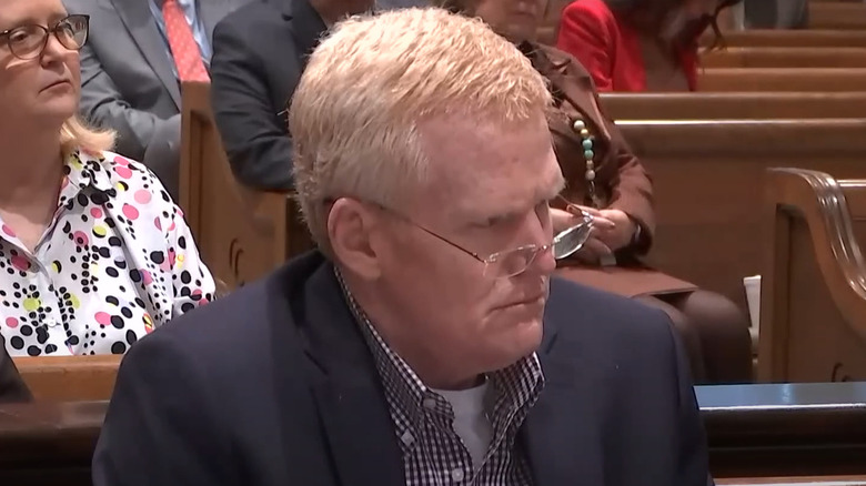 Alex Murdaugh sitting behind the defendant's table at his trial