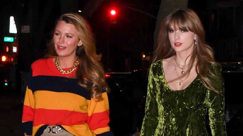 Blake Lively walking with Taylor Swift.