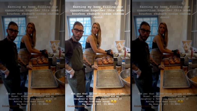 Blake Lively Instagram story of her working in a donut shop