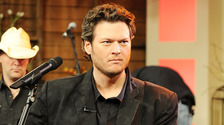 Blake Shelton with serious expression
