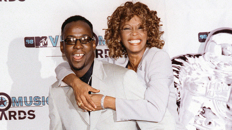 WHITNEY HOUSTON & husband BOBBY BROWN at the MTV Video Music Awards in Los Angeles