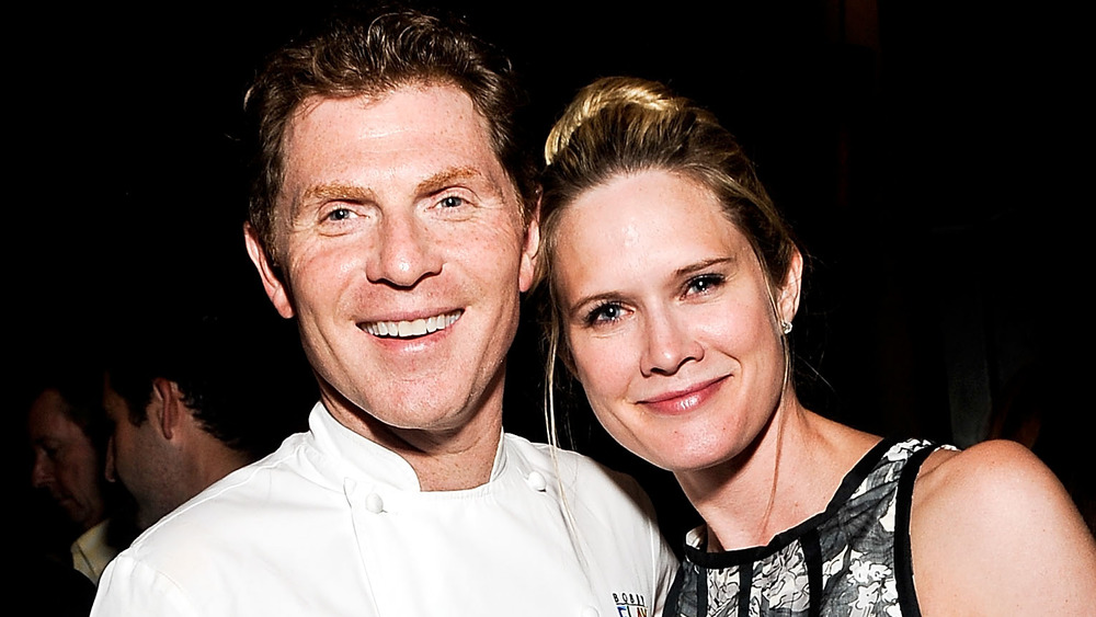 Bobby Flay and Stephanie March posing