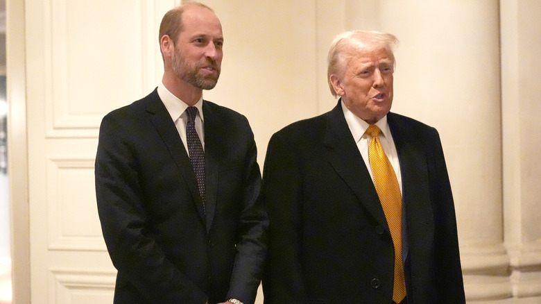 Prince William and Donald Trump posing together