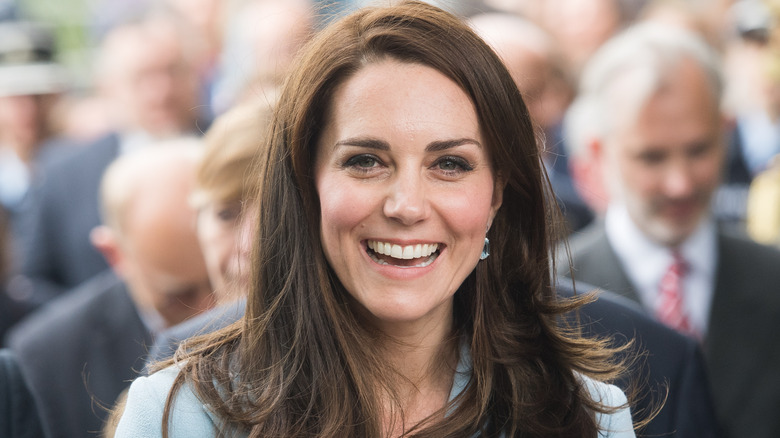 Kate Middleton long hair laughing